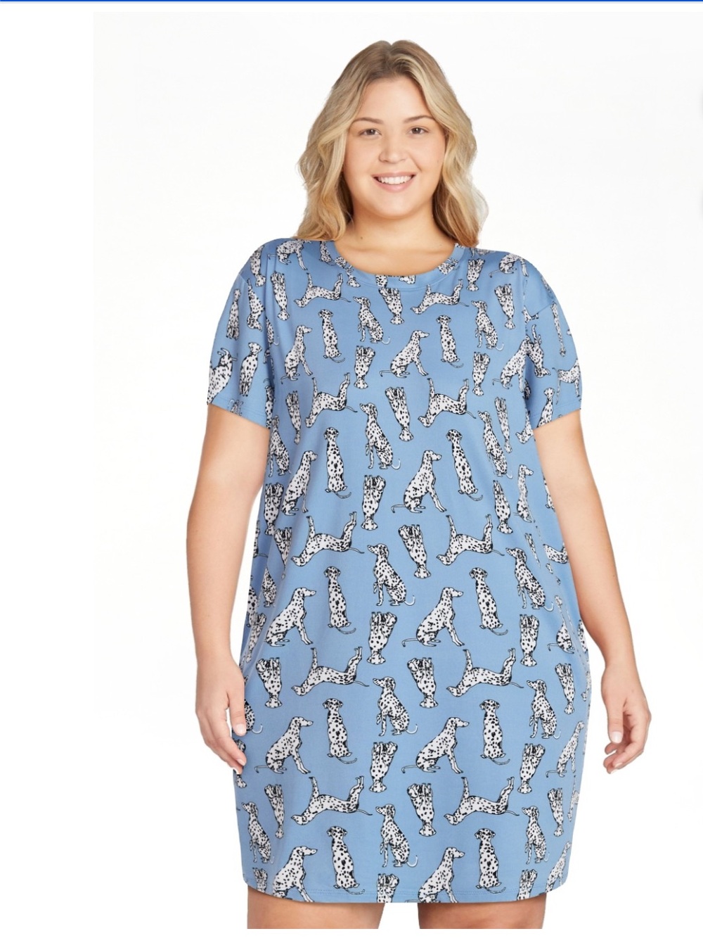 NWT! Joyspun Dreamy Soft Collection Short Sleeve Dalmatian Sleepshirt, Sz 2X-3X